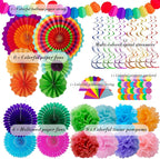 Fiesta Party Decorations 33pcs Colorful Mexican Themed Hanging