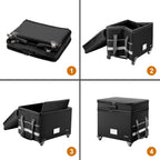 File Box with Lock Multi-Layer Fireproof Document Wheels