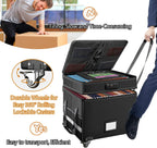 File Box with Lock Multi-Layer Fireproof Document Wheels
