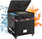 File Box with Lock Multi-Layer Fireproof Document Wheels
