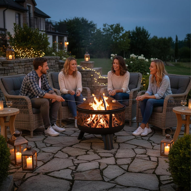 Fire Bowl Spark Guard Poker Garden Terrace