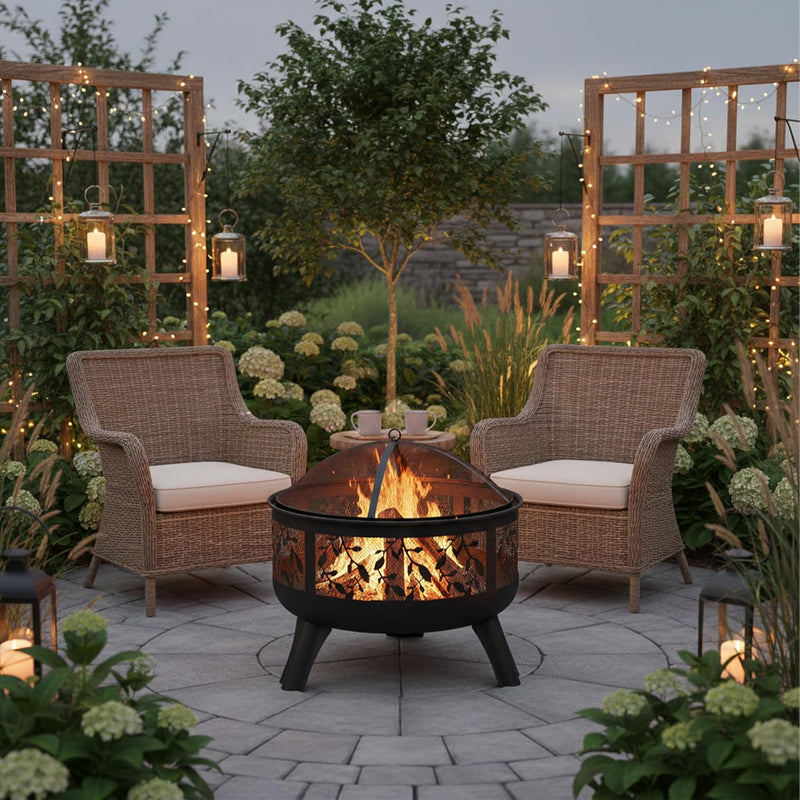 Fire Bowl Spark Guard Poker Garden Terrace