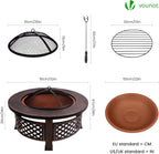 Fire Pit for Garden with Grate and Poker