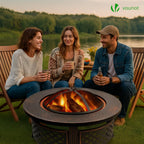Fire Pit for Garden with Grate and Poker