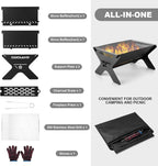 Fire Pit Portable for 2 in 1 Wood