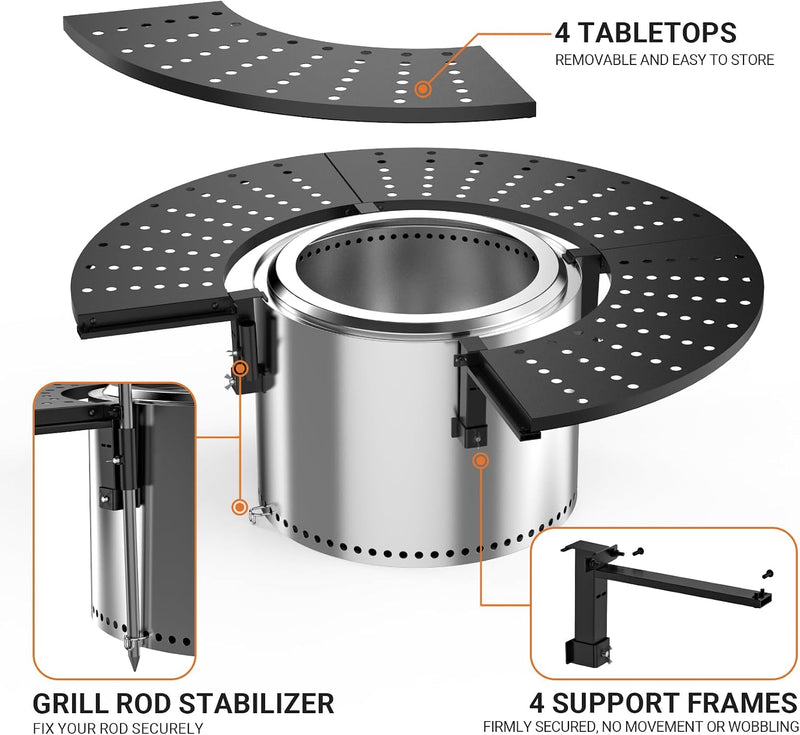 Fire Pit Surround Tabletop for Solo Stove Bonfire
