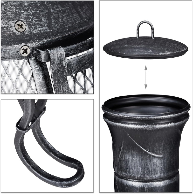 Chiminea Fire Poker Grate Spark Guard Garden Patio