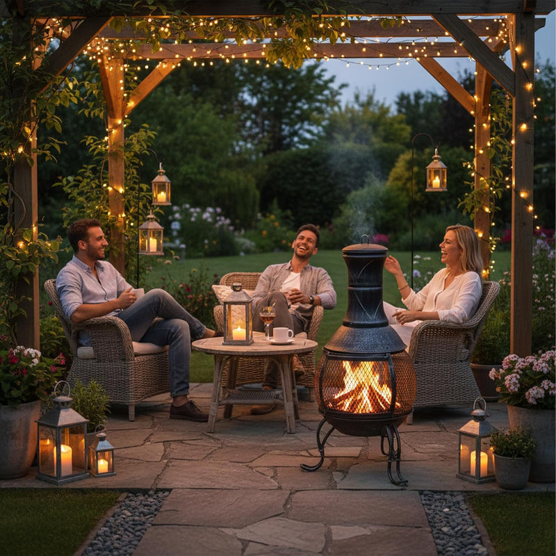 Chiminea Fire Poker Grate Spark Guard Garden Patio