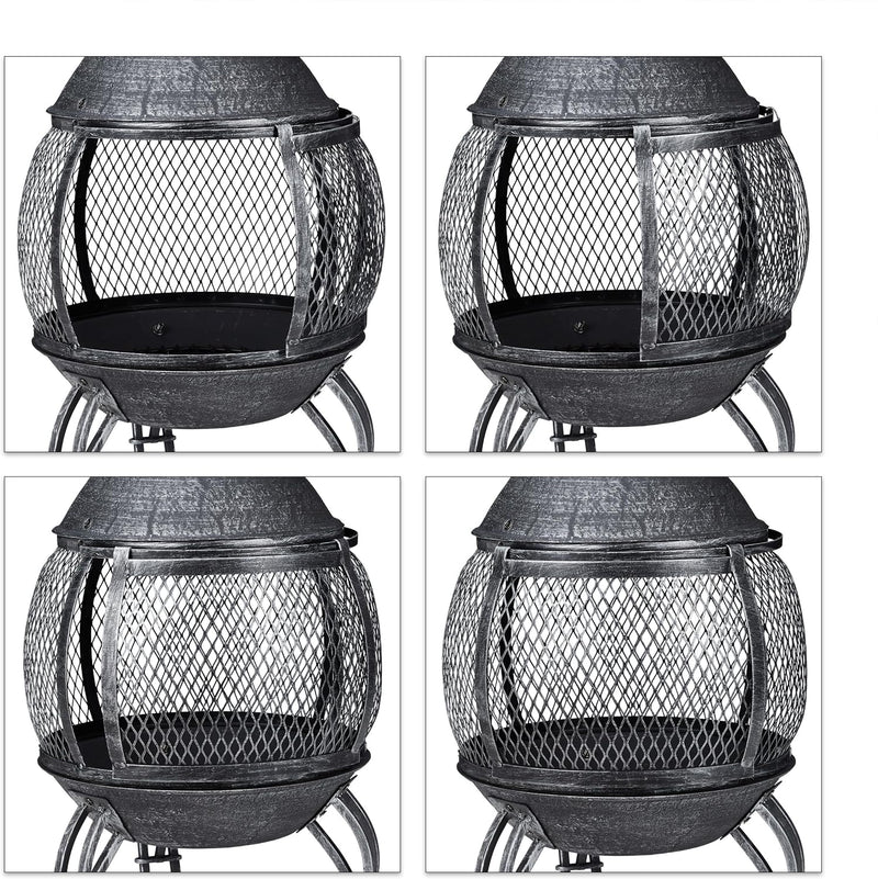 Chiminea Fire Poker Grate Spark Guard Garden Patio