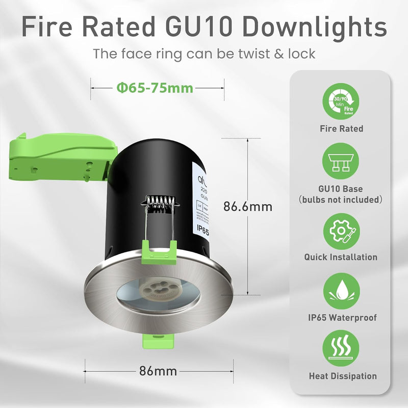 Fire Rated LED Downlight Can Recessed Ceiling Spotlight (10 Pack)
