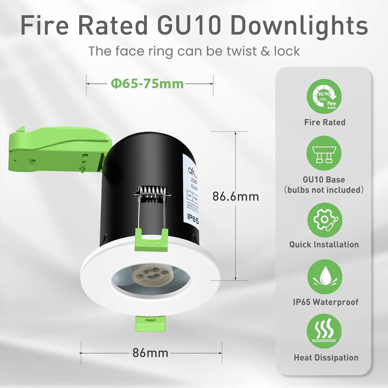 Fire Rated LED Downlight Can Recessed Ceiling Spotlight (10 Pack)
