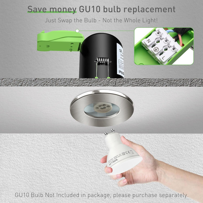 Fire Rated LED Downlight Can Recessed Ceiling Spotlight (10 Pack)
