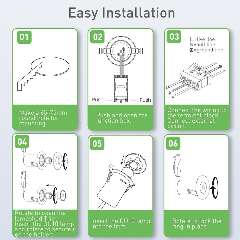 Fire Rated LED Downlight Can Recessed Ceiling Spotlight (10 Pack)