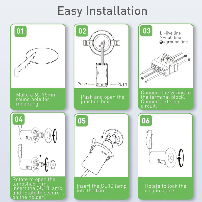 Fire Rated LED Downlight Can Recessed Ceiling Spotlight (10 Pack)
