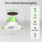 Fire Rated LED Downlights Bathroom Recessed Ceiling Spot