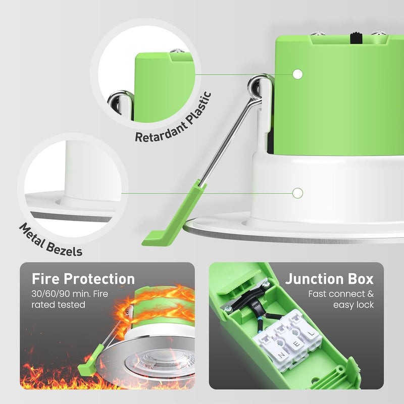 Fire Rated LED Downlights Bathroom Recessed Ceiling Spot