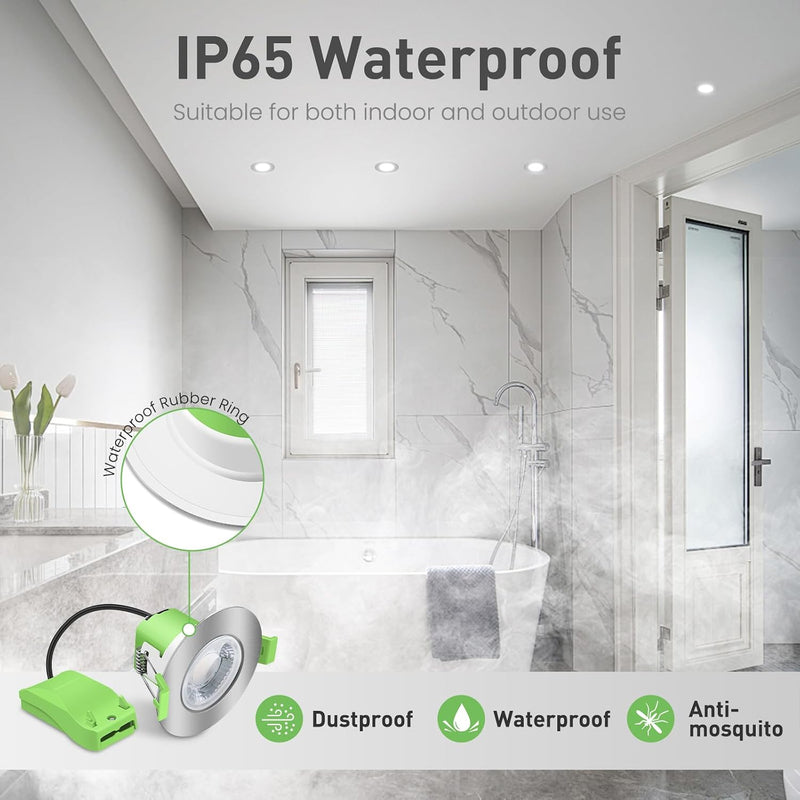 Fire Rated LED Downlights Bathroom Recessed Ceiling Spot