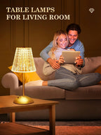 Fire Table Lamp 10-Way Dimmable Rechargeable for Bedroom