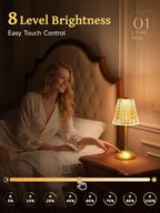 Fire Table Lamp 10-Way Dimmable Rechargeable for Bedroom