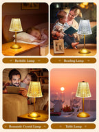 Fire Table Lamp 10-Way Dimmable Rechargeable for Bedroom