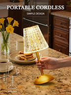 Fire Table Lamp 10-Way Dimmable Rechargeable for Bedroom
