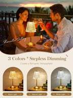Fire Table Lamp 10-Way Dimmable Rechargeable for Bedroom