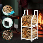Firewood Holder 2 Tiers Metal