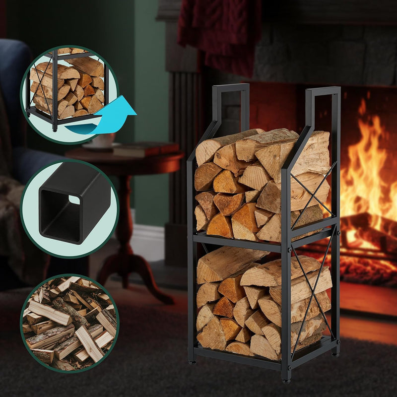 Firewood Holder 2 Tiers Metal