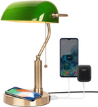 Firvre Bankers Office Desk Lamp Vintage Glass Table