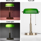 Firvre Bankers Office Desk Lamp Vintage Glass Table