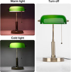 Firvre Bankers Office Desk Lamp Vintage Glass Table