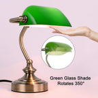 Firvre Bankers Office Desk Lamp Vintage Glass Table