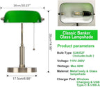 Firvre Bankers Office Desk Lamp Vintage Glass Table