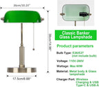 Firvre Bankers Office Desk Lamp Vintage Glass Table