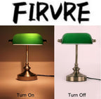Firvre Bankers Office Desk Lamp Vintage Glass Table