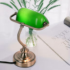 Firvre Bankers Office Desk Lamp Vintage Glass Table
