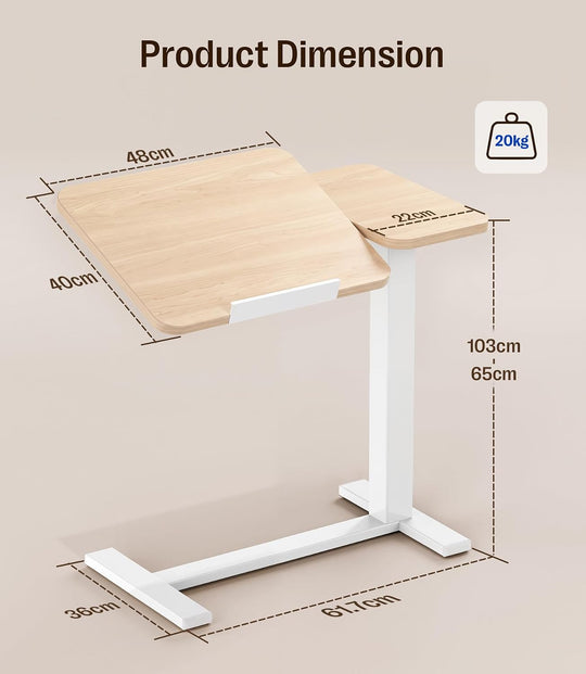 Fit Dual Overbed Table with Wheels C-Shape Bedside