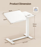 Fit Dual Overbed Table with Wheels C-Shape Bedside
