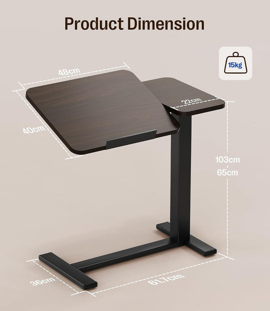 Fit Dual Overbed Table with Wheels C-Shape Bedside