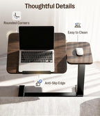 Fit Dual Overbed Table with Wheels C-Shape Bedside