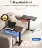Fit Dual Overbed Table with Wheels C-Shape Bedside