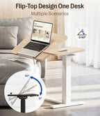 Fit Dual Overbed Table with Wheels C-Shape Bedside