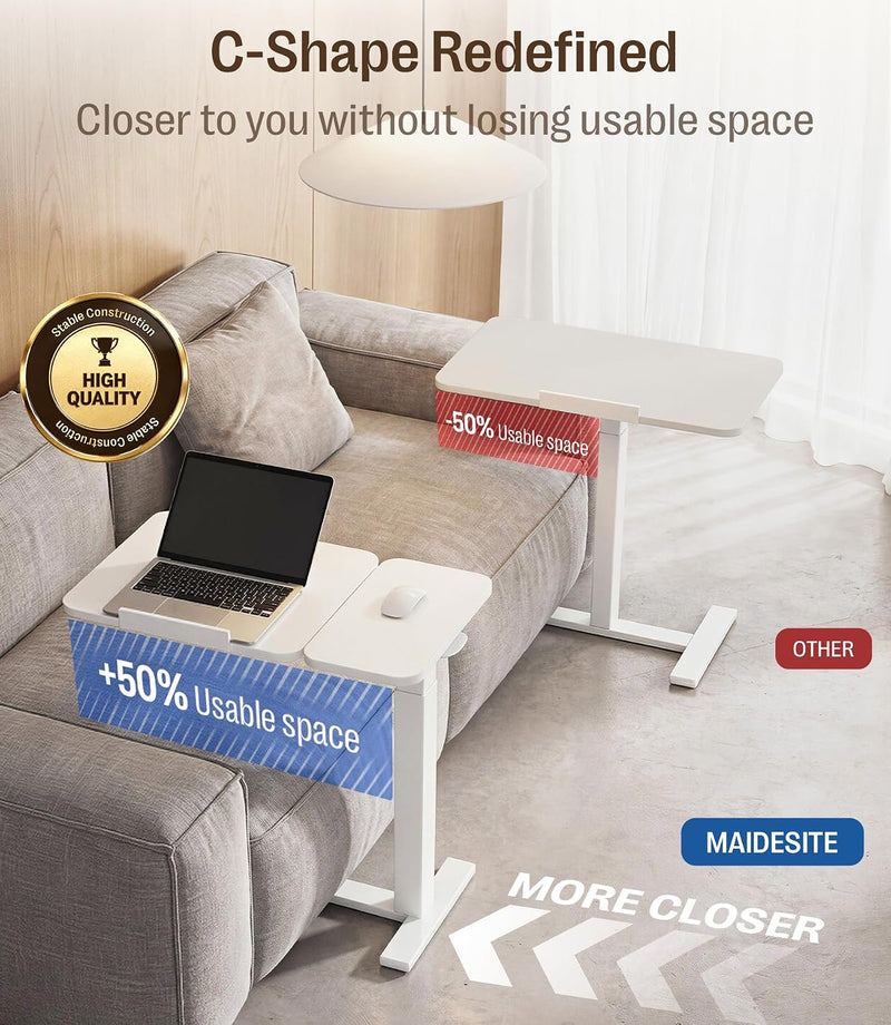 Fit Dual Overbed Table with Wheels C-Shape Bedside