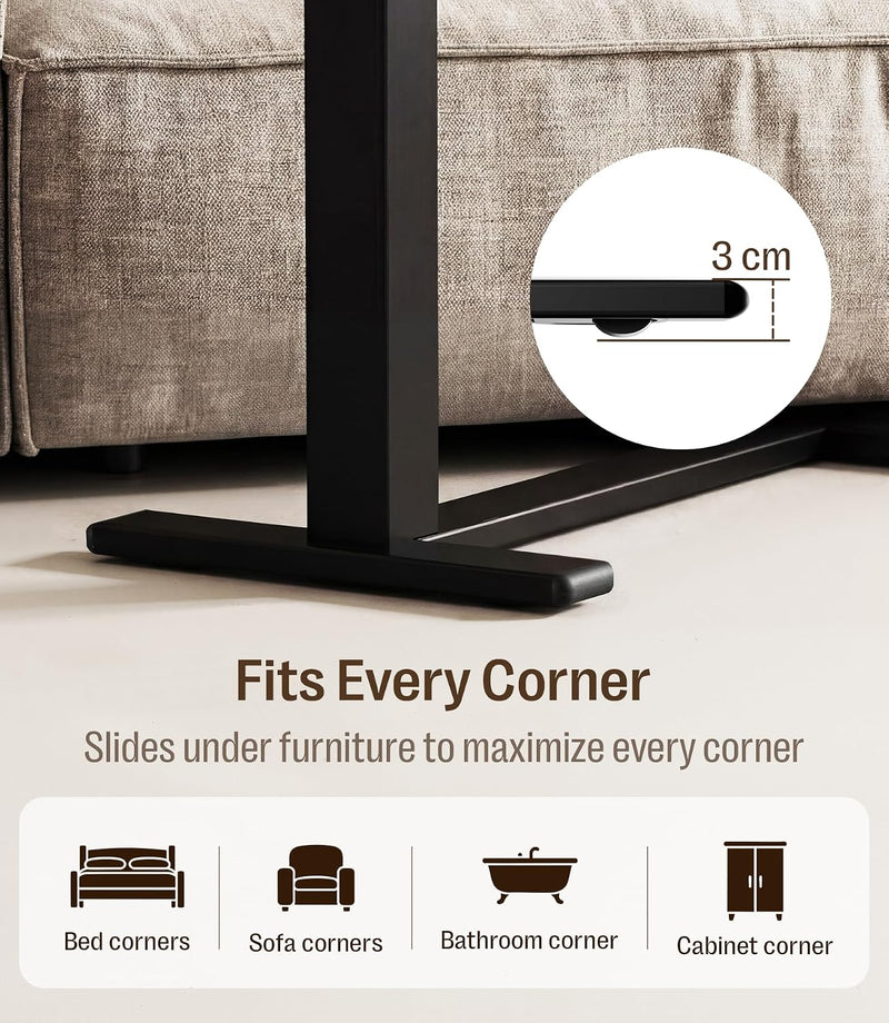 Fit Dual Overbed Table with Wheels C-Shape Bedside