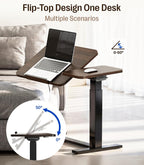 Fit Dual Overbed Table with Wheels C-Shape Bedside