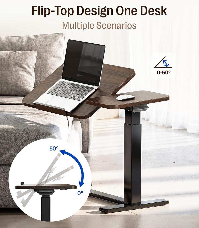Fit Dual Overbed Table with Wheels C-Shape Bedside