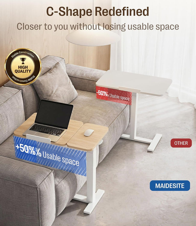 Fit Dual Overbed Table with Wheels C-Shape Bedside