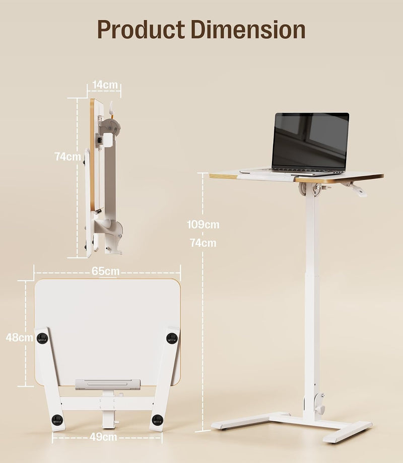 Fit Go Overbed Table with Wheels Foldable Height