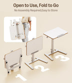 Fit Go Overbed Table with Wheels Foldable Height