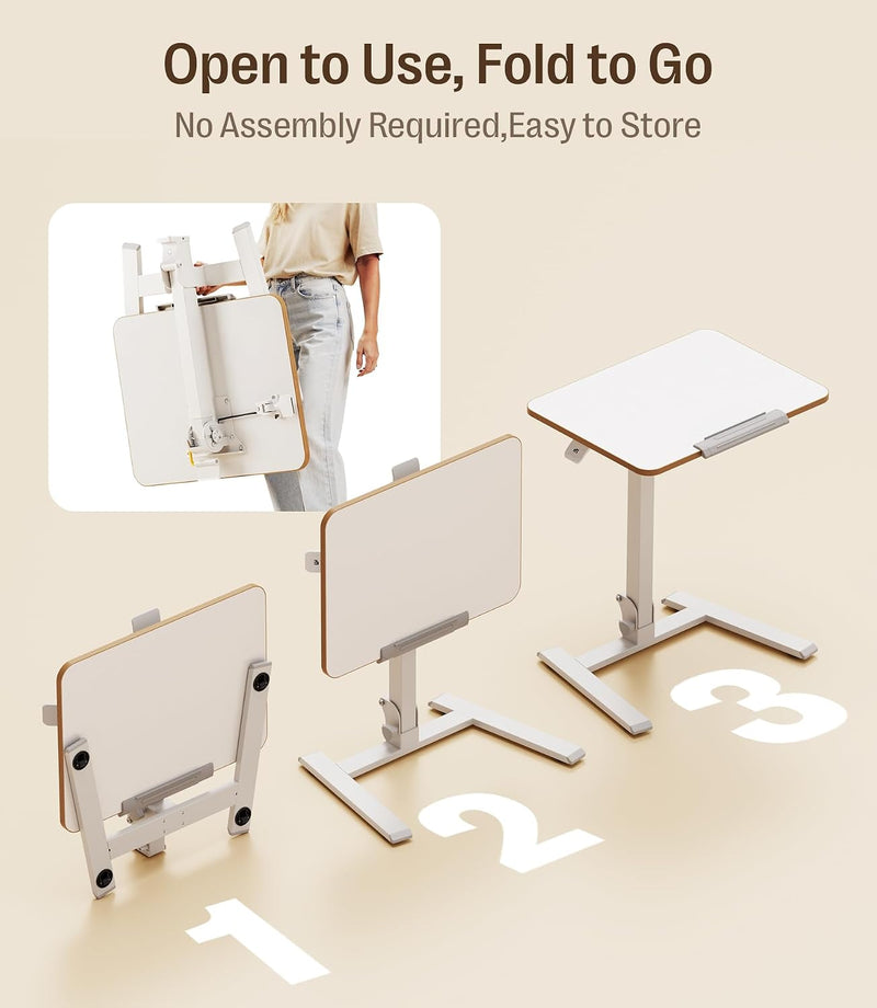 Fit Go Overbed Table with Wheels Foldable Height
